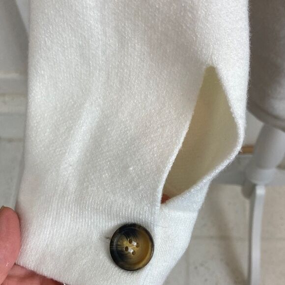 Truth by Republic Long Ivory Sweater Cardigan Shacket w/button flap pockets warm - Picture 5 of 11